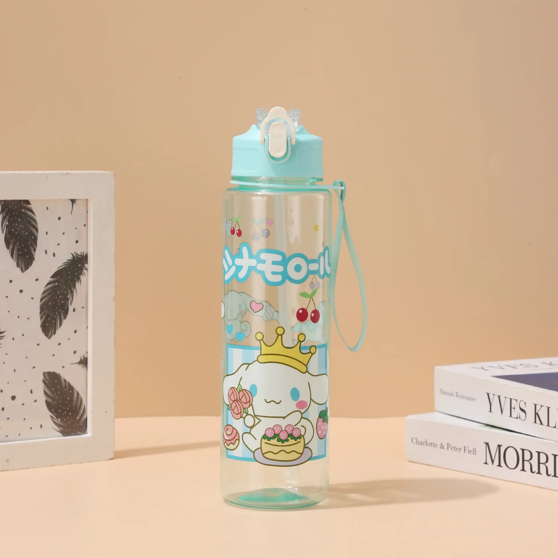 1 قطعة كوب جديد مستقيم الجسم كوب بقشة سعة كبيرة مصاحبة كوب ماء مع حبل كوب محمول #4