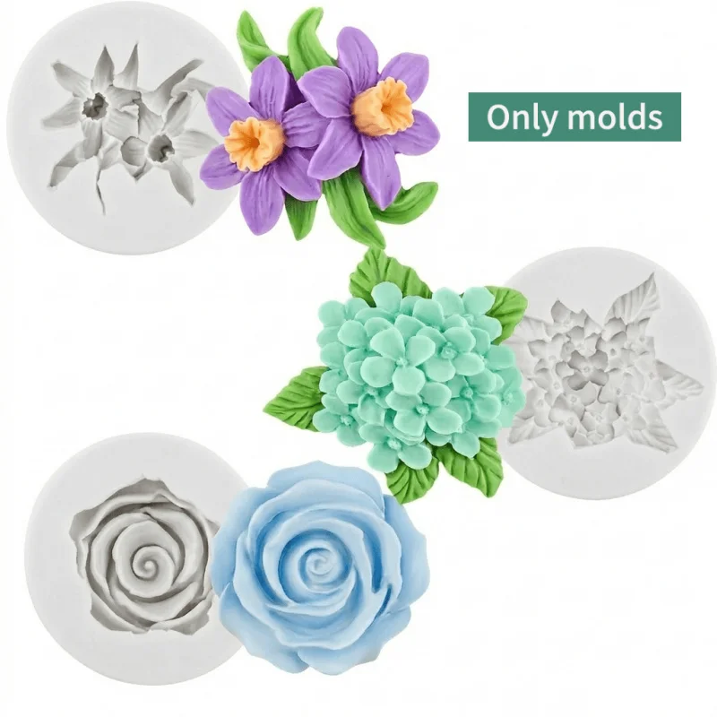 

3 Flower silicone mold，Aromatherapy Candle Silicone Mold，Plaster silicone mold，Handmade Gift，Easy to demold and clean resin liqu