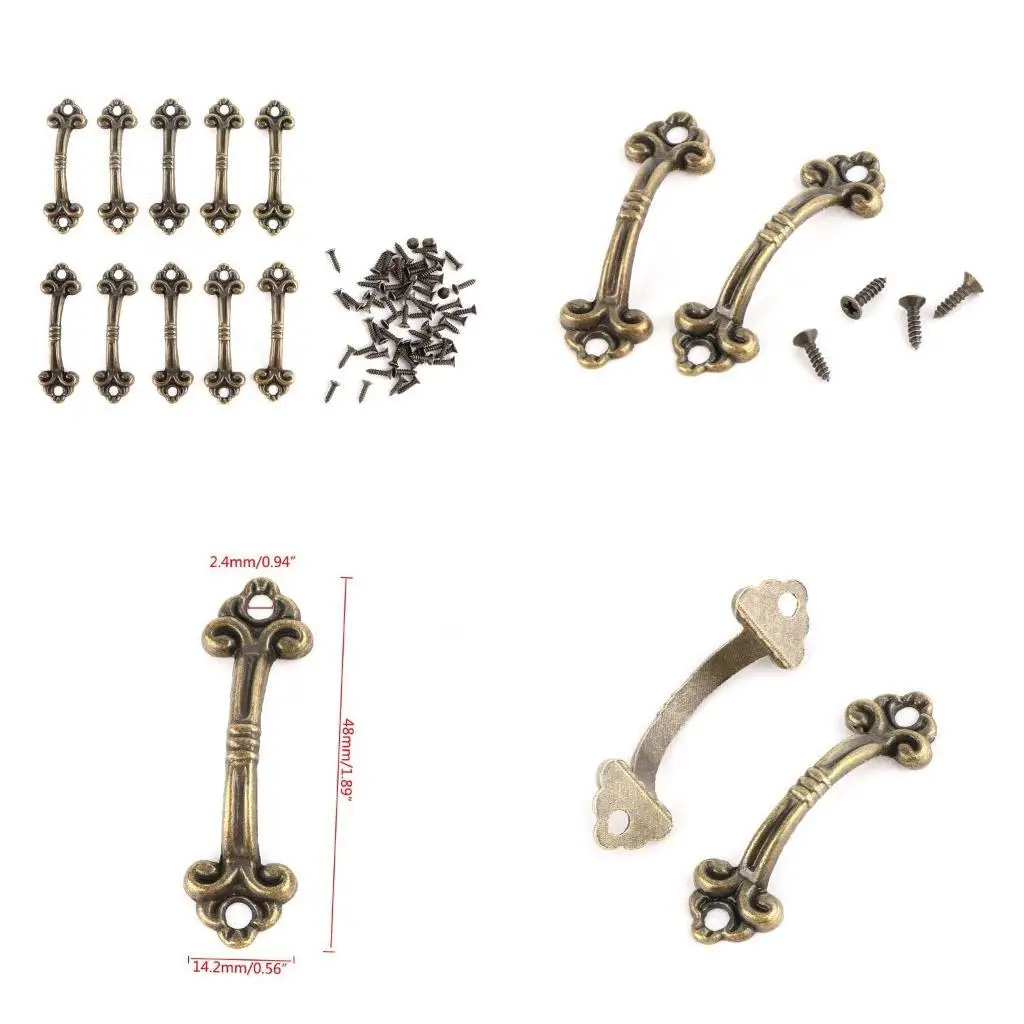 652F 10xWardrobe Knob Zinc Alloy Drawer Handle Cupboard Pulls Not Easy to Rust Fade