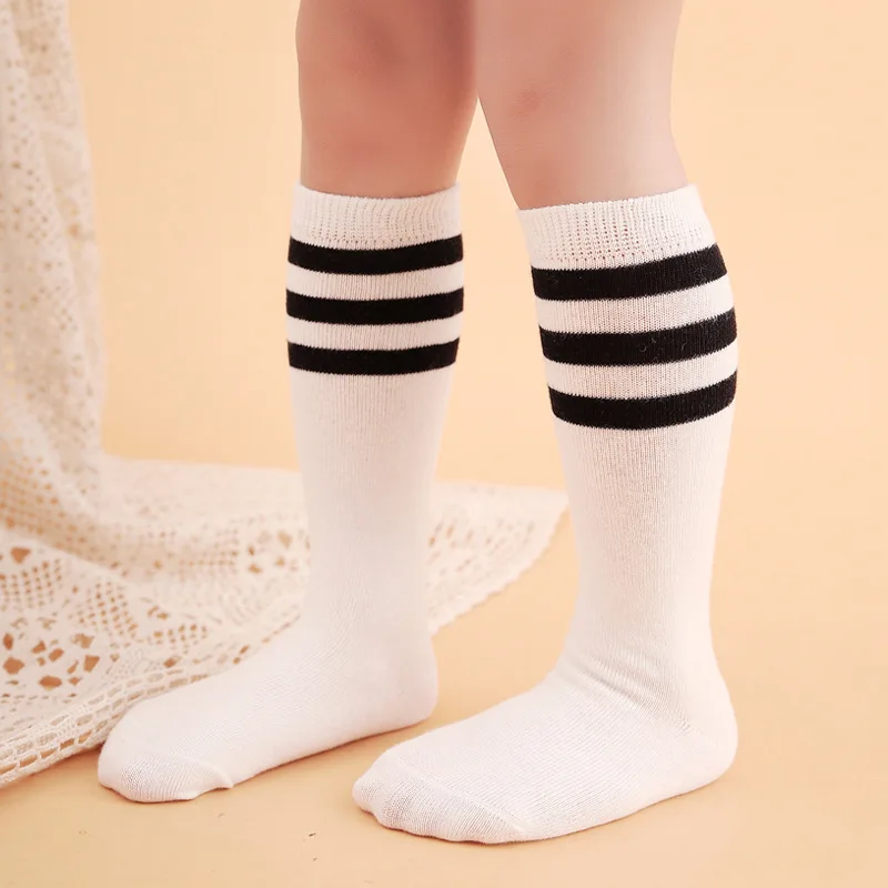 Boys Girls Sports Sock Striped Children Cotton Socks Knee High Breathable  Baby Stocking Kids School Uniform Socks 0-7Years