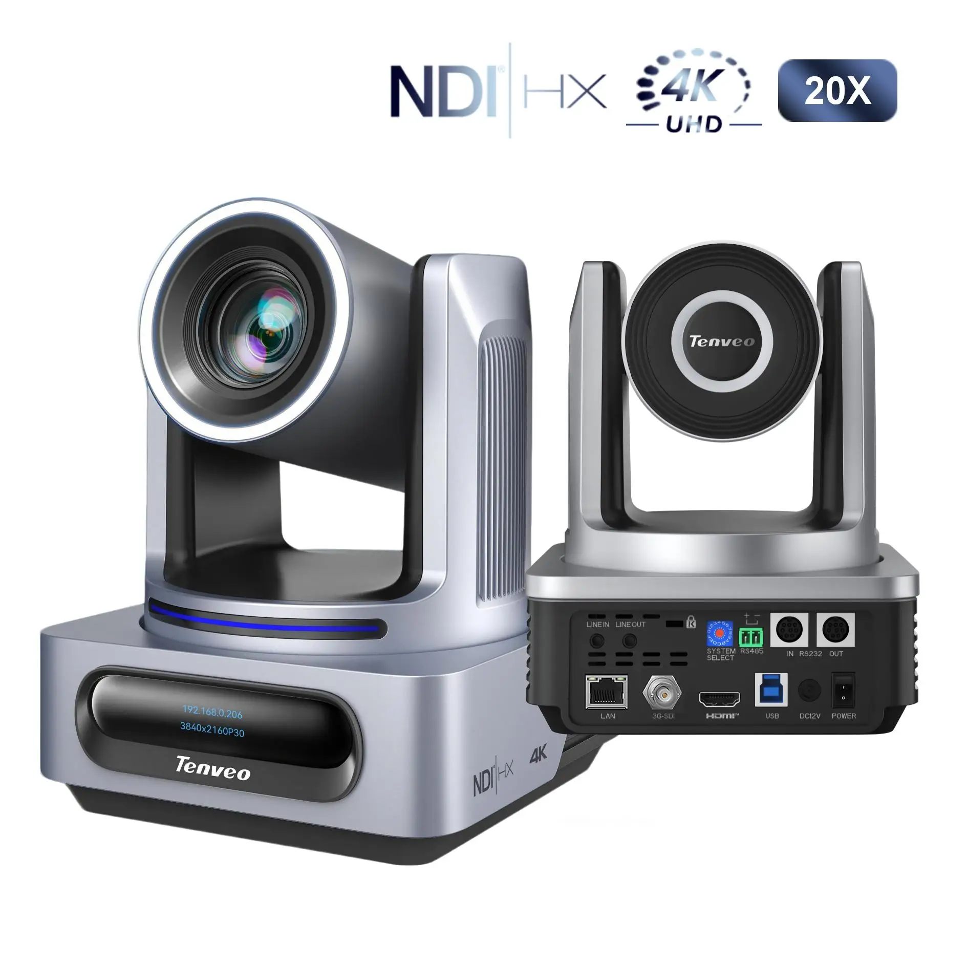 

TENVEO 4KP30fps PTZ Livestreaming Camera USB HDMI SDI PTZ Streaming Camera With 20X Zoom NDI Conference Camera