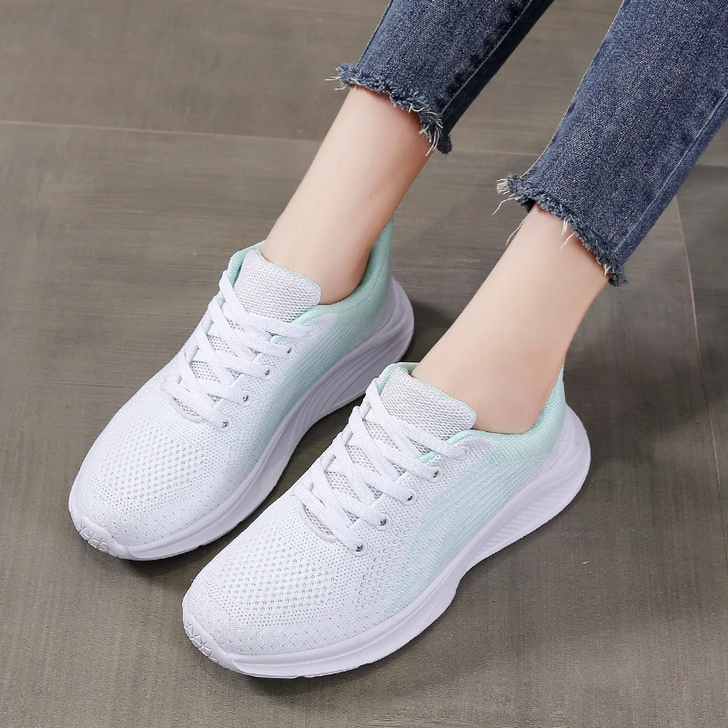 Flying Weave All-Match Fashion Running Shoes Women Breathable Non-Slip Athletics Casual Sneakers Ladies Sport Soft Jogging Shoes