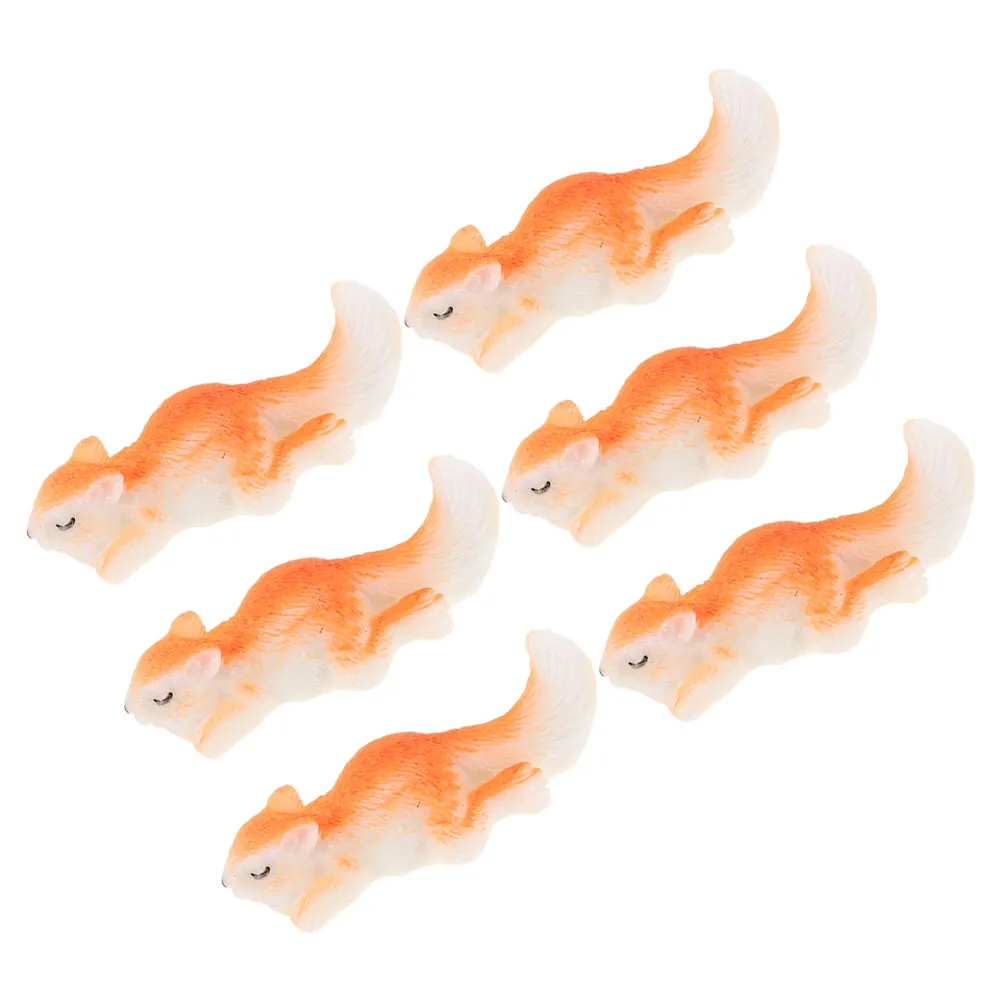 6 قطعة تماثيل السنجاب المصغرة واقعية الراتنج الحرفية لحديقة خزان الأسماك ديكور مكتب منزلي حوض السمك المشهد ذاتي الصنع