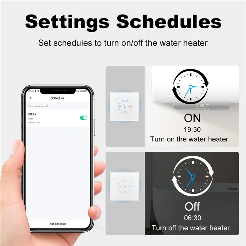 

AT43-Tuya EU Wifi Smart Water Heater Boiler Switch 40A 8000W Smart Life App Control Switch Works For Alexa Google Home