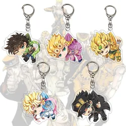 Anime JoJos Bizarre Adventure Keychain Figure Cosplay Pendant Metal Key Chain Car Keyring Bag Jewelry Gift For Fans Accessories