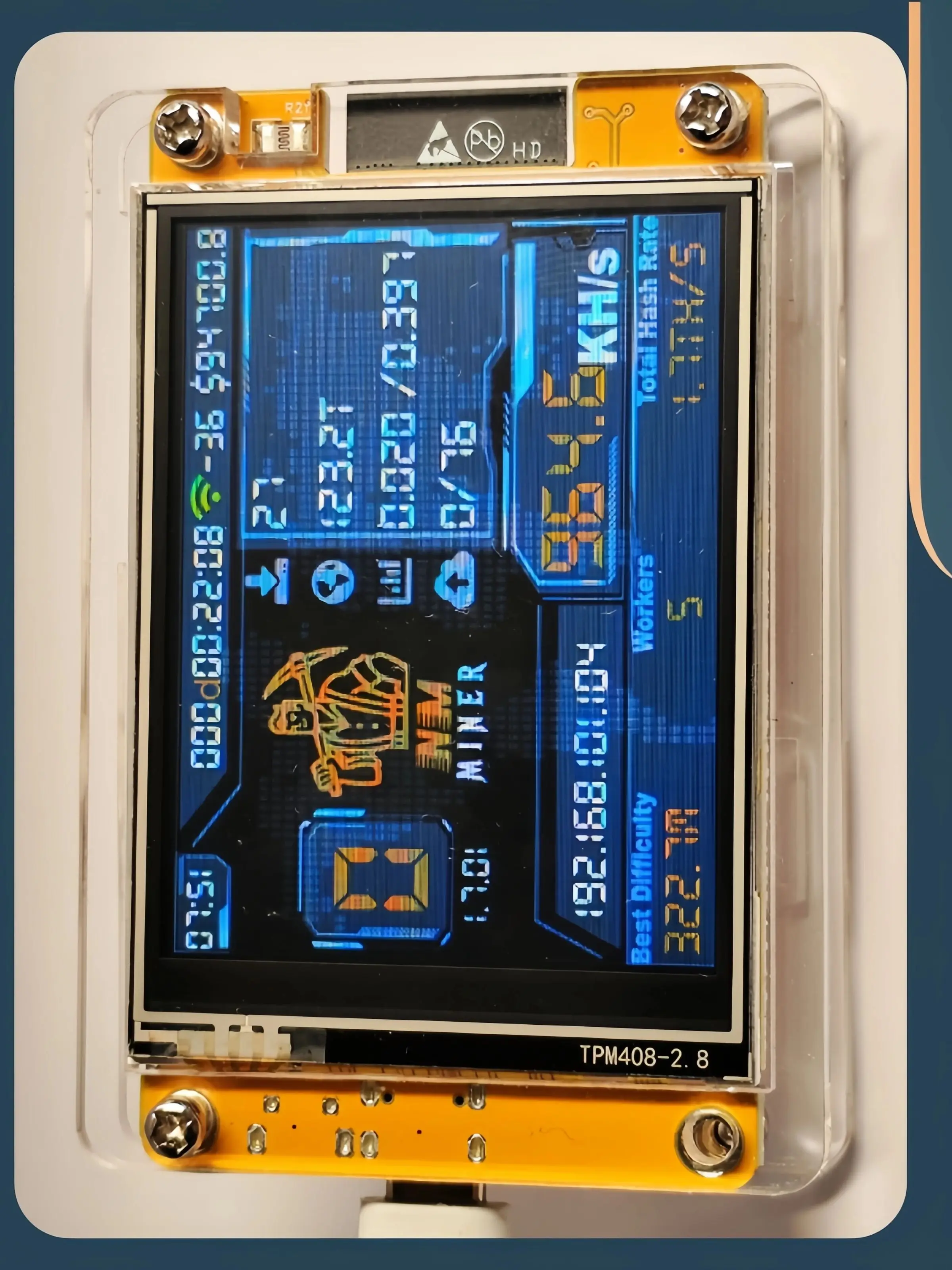 Lucky Miner dla nerdów komputerowych Bitcoin Solo Lottery NMMiner Hashrate 1100KH/s 2.8 calowy Smart Display Crypto ESP32 V3.0 DROOM — zdjęcie 2