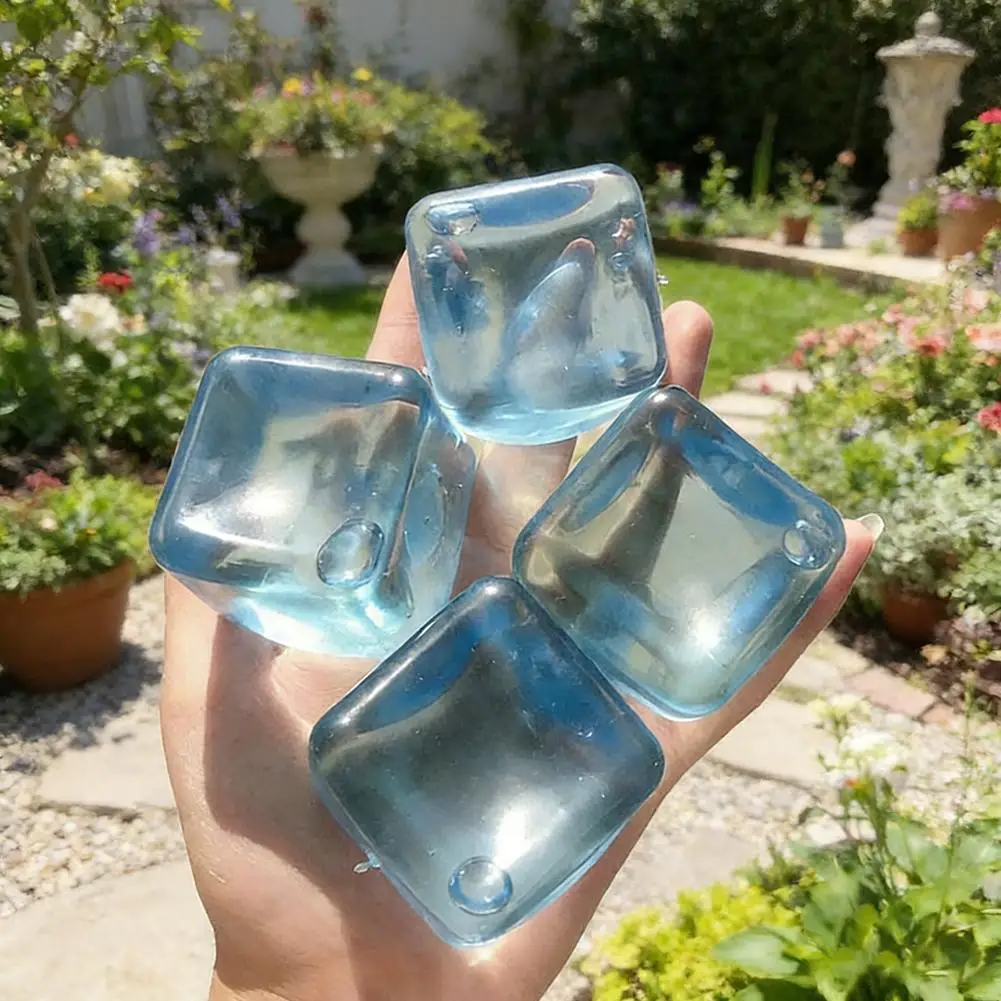 Ice Cube Shaped Fidget Toy Square Stress Relief Ball Squishy Squeeze Anxiety Stress Relief Sensory Adults Toys ﻿
