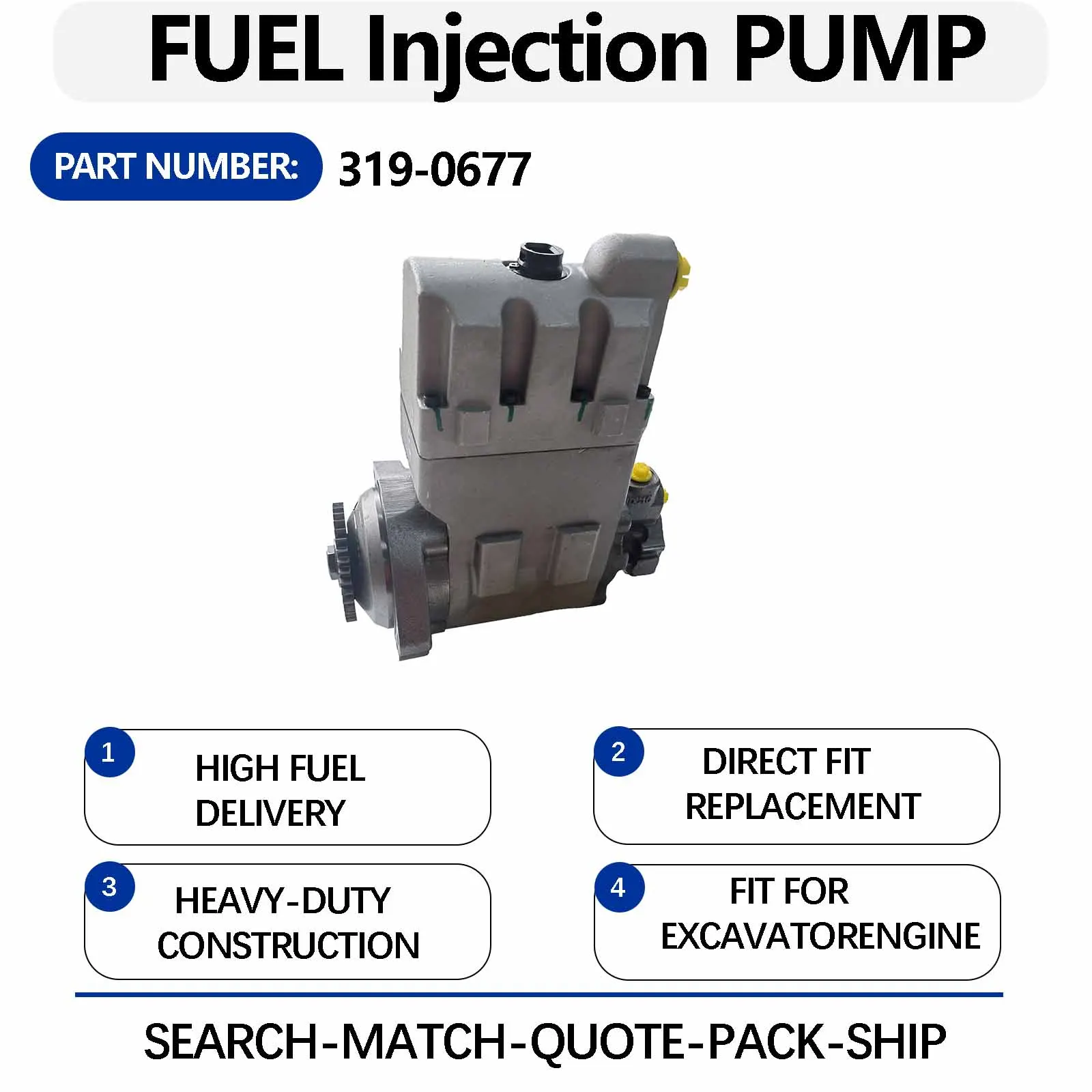319-0677 Hydraulic unit fuel injection pump For Caterpillar CAT 584 584HD Consolidated Transport Machines