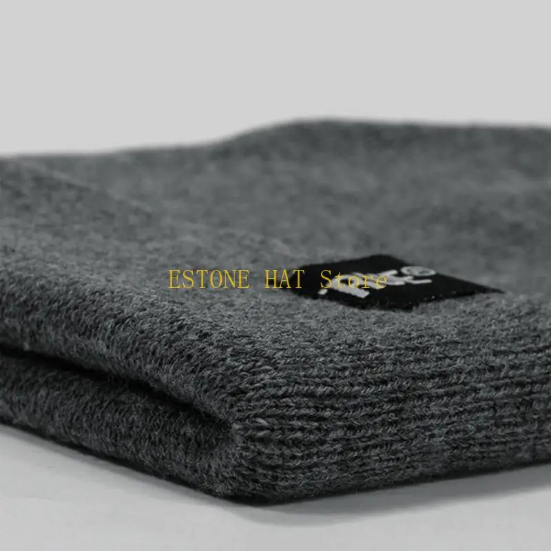 

49MF модная вязаная зимняя шапка однотонная шапка Skullies в стиле хип-хоп с капюшоном унисекс