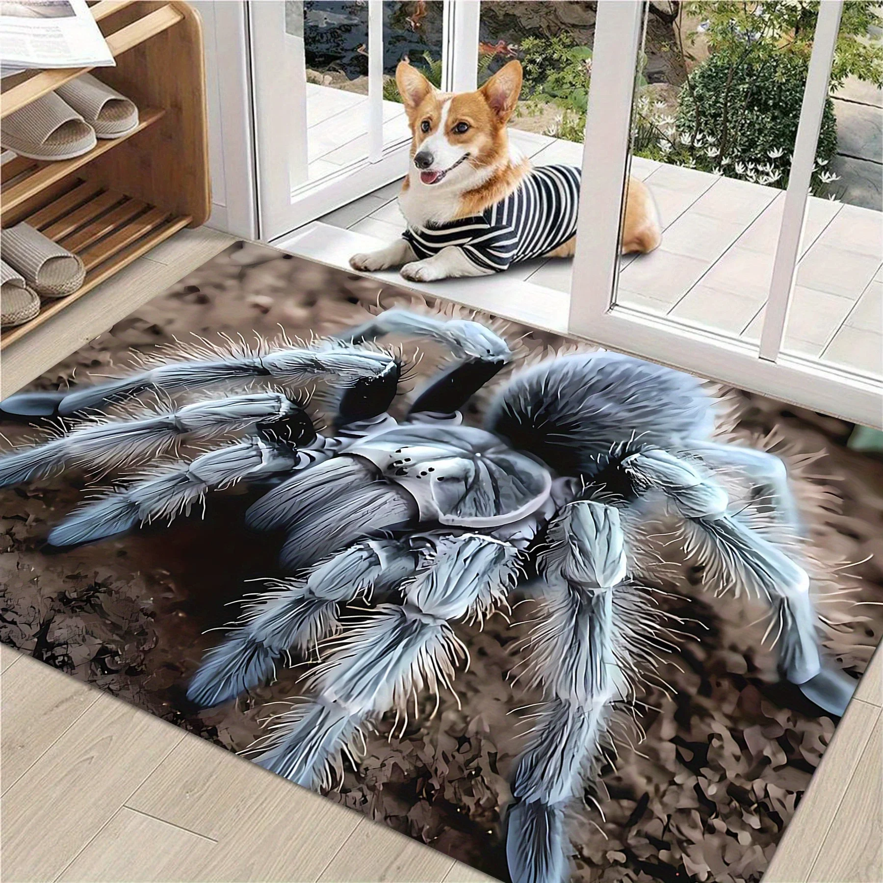 VIKAMA3D Spider Floor Mat, Soft Anti-Slip Entrance Rug, Bathroom Decorative Floor Mat, Home Decoration