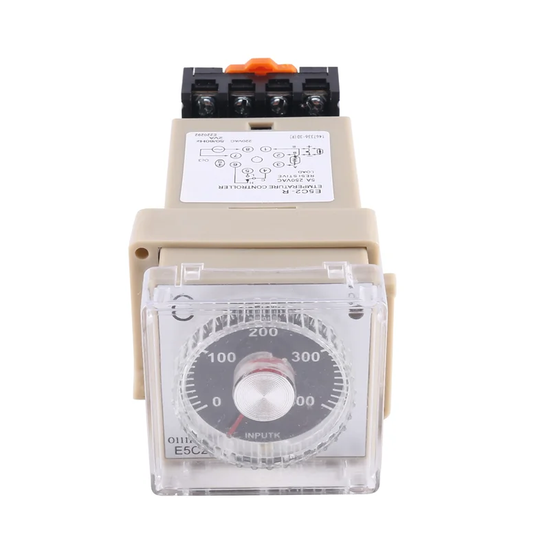 AED7-1 PCS E5C2 Guide Rail Type Temperature Controller 220V Digital Display Pointer Control Switch (B)