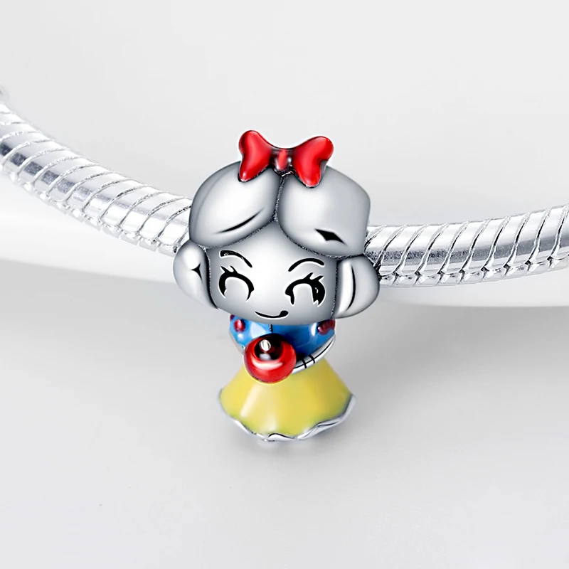 Potdemiel Disney 925 Sterling Silver Princess Stitch Minnie Charms Beads Original Bracelet Trinkets Women DIY Jewelry Gifts view 4