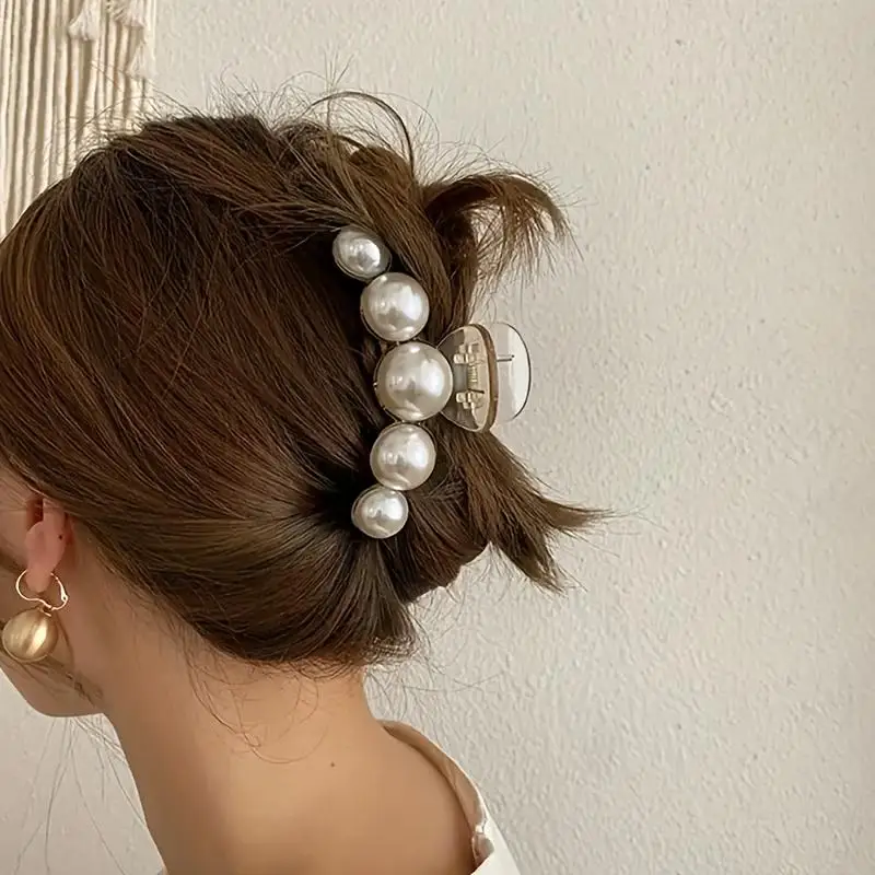 5 uds. De cuentas de diamante para mujer, clip de tiburón, cabeza trasera, simple y elegante, adecuado para uso diario en fiestas
