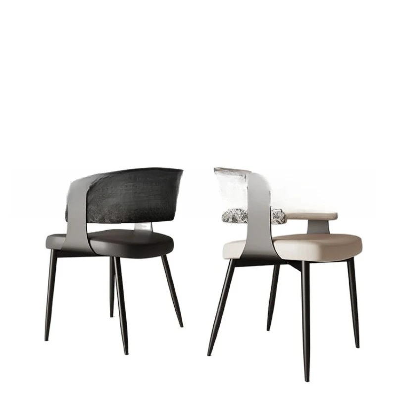 

Dining chair, household simple modern dining table chair cafe hotel negotiation model room leisure backrest stool