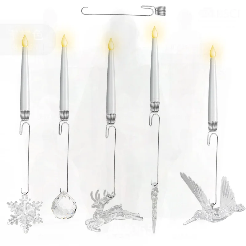 

LED Christmas Candle Light Decoration Set - 12pcs Snowflakes 12pcs Acrylic Crystal Balls 12pcs Reindeer & More for Indoor Tree