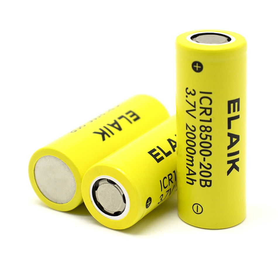 1-5pcs ICR18500 3.7V 2000mAh Rechargeable Lithium Battery with High Quality and Reliable Cell Performance 20B -Flat head