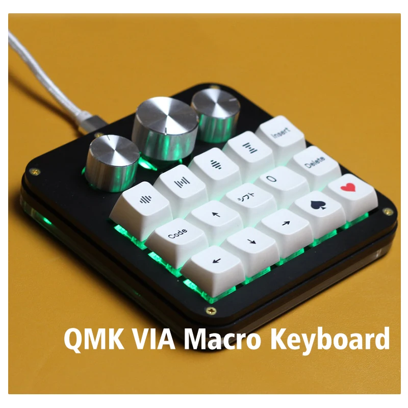 VIA QMK 15 Key Macro Keyboard RGB Photoshop AI Macro Keyboard Type C 3 Knob Encode Programmable Mechanical Programming Keypad