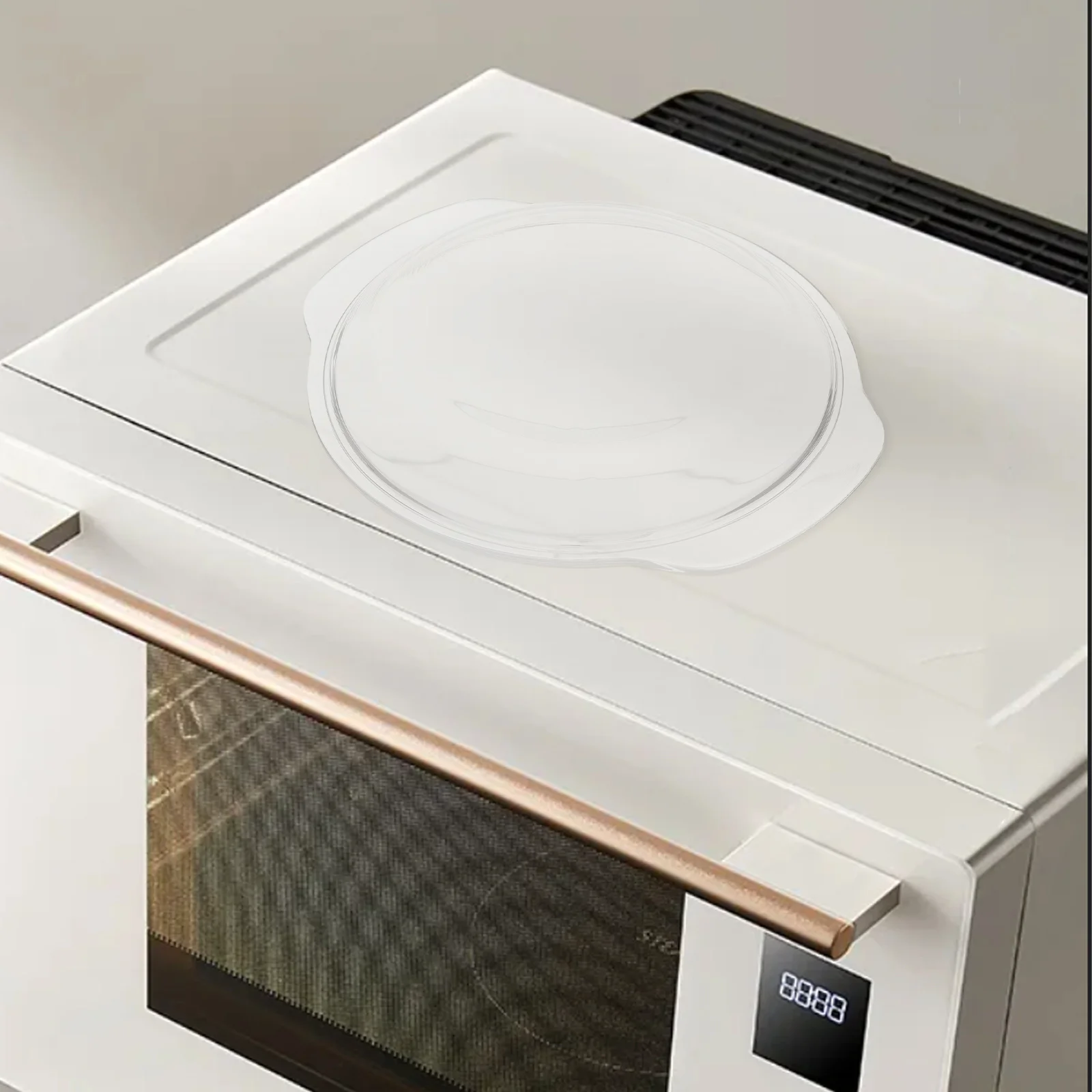

Microwave Splash-Proof Glass Lid 17.8cm Clear Reusable Plate Cover Microwave Food Splatter Protector Glass Cover