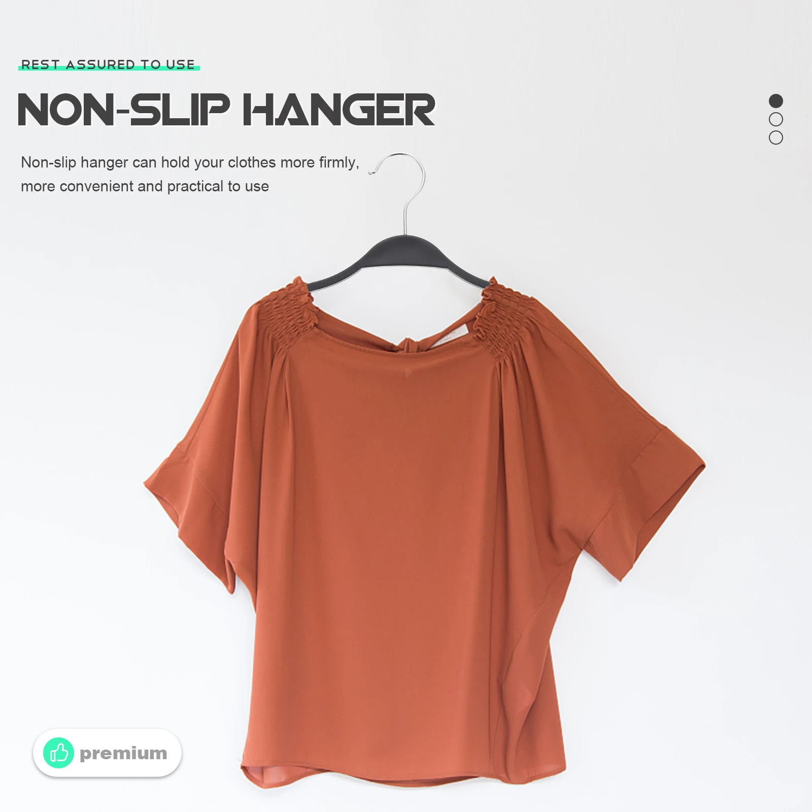 

Shape Non-slip Hanger Coat Hangers Heavy Duty Black Stainless Steel Clothing Baby