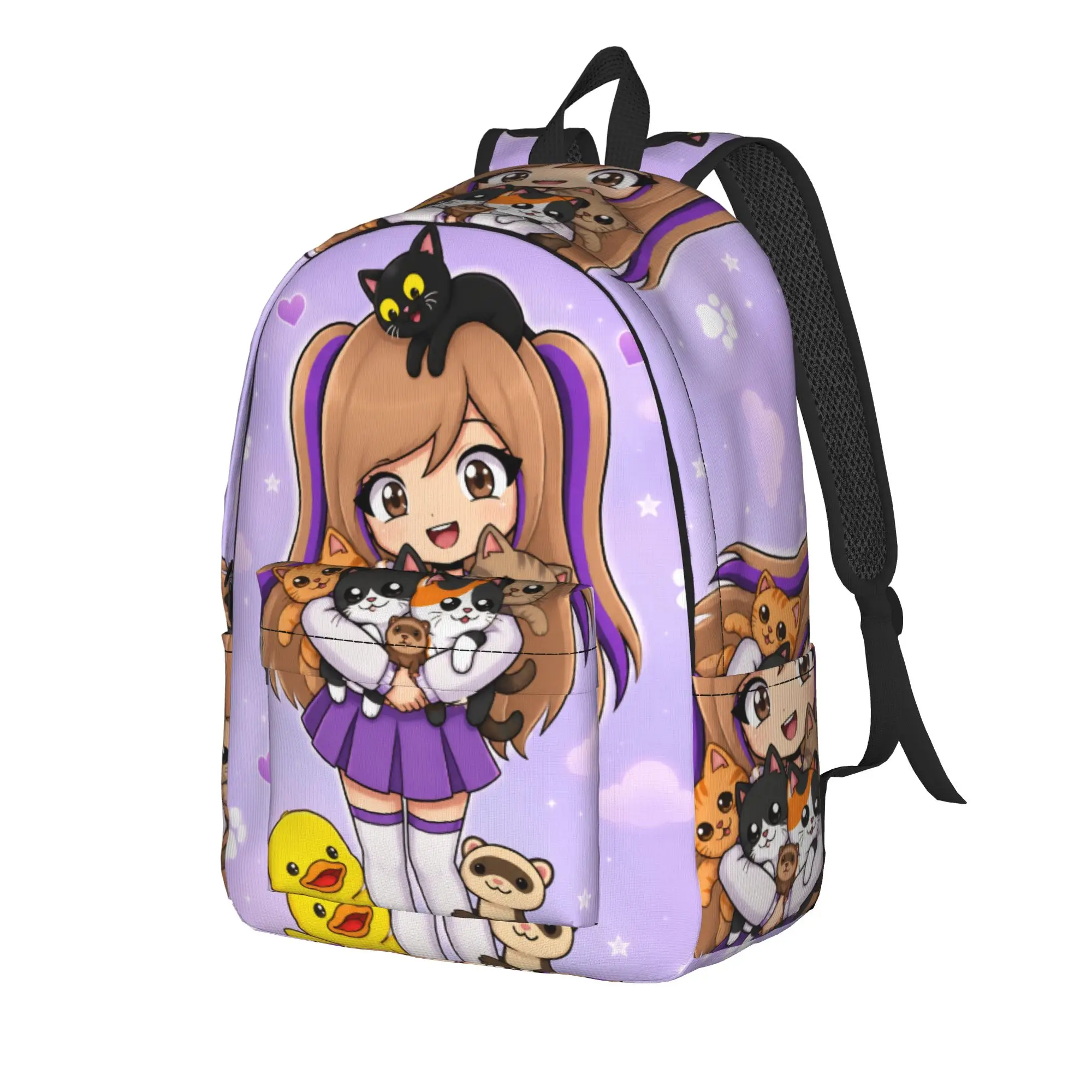 Lyna Vallejos Gamer Cool Backpack Sports High School Work Cat Daypack for Men Women Laptop Shoulder Bag