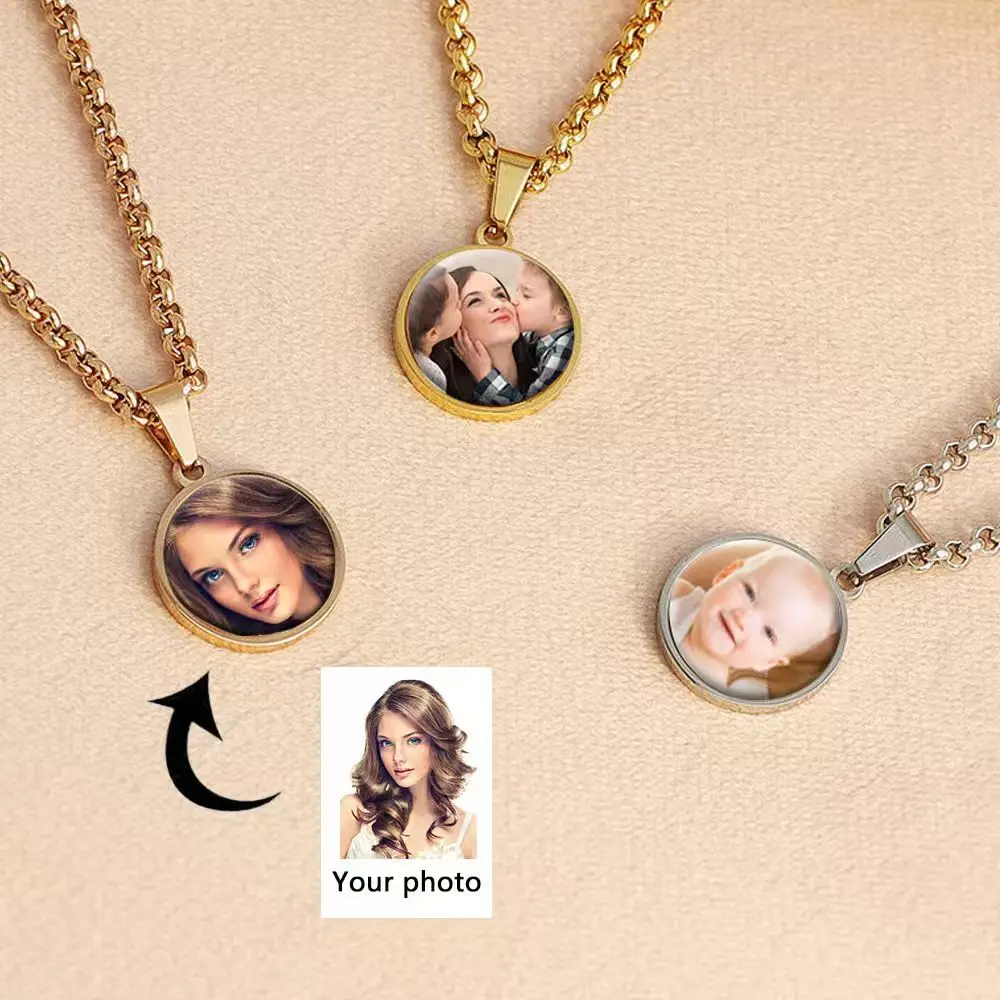 Custom Picture Pendant 2025 New Girlfriend Mom Romantic Christmas Gift Memorial Family Mother's Day Pet  Funny Necklace  Dije