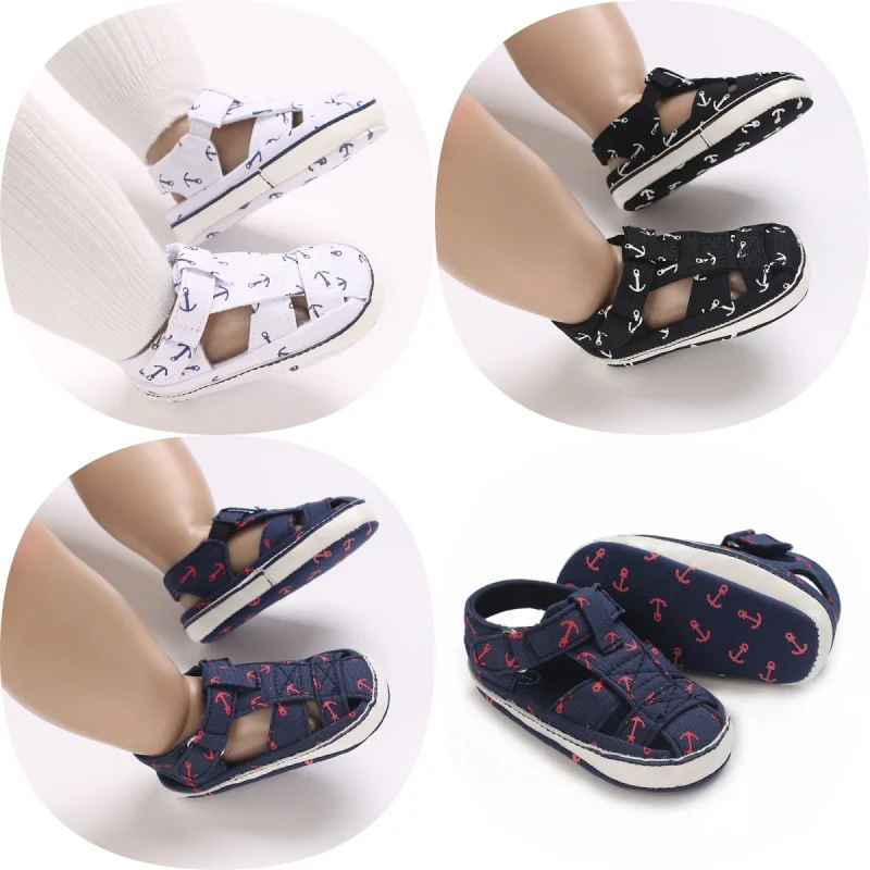 

New Fashion Summer Soft Shoes For Children Aged 0-18 Months Newborn Boys First Walker Non Slip Sandals With Soft Soles
