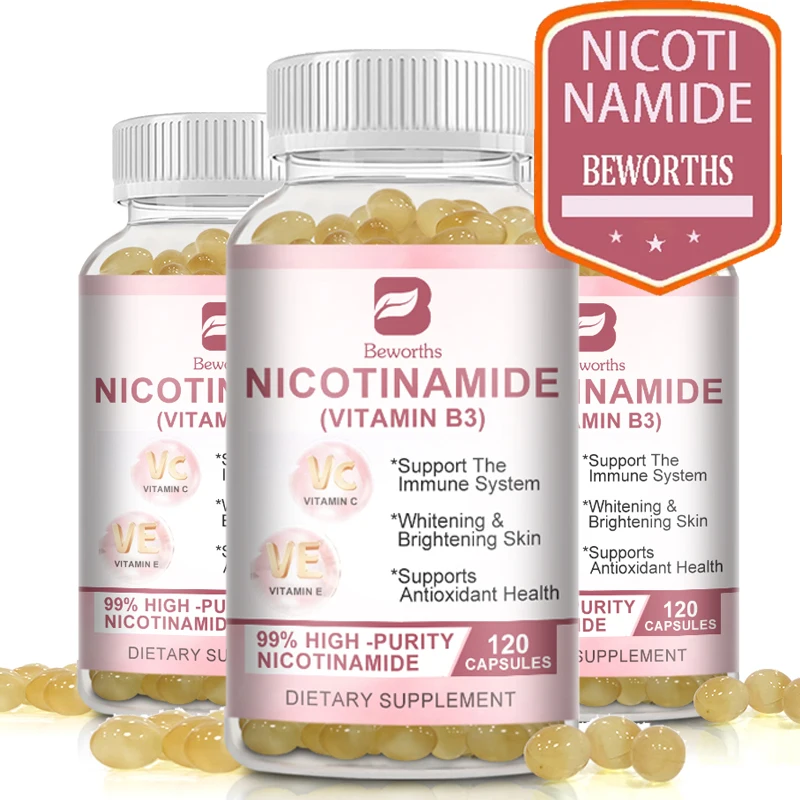 Beworths Nicotinamide Capsule Helps Skin Metabolism Cell Regeneration skin whitening Brighten Antioxidant, Fade Spots