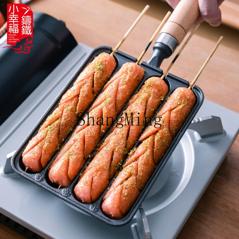 

CL machine outdoor roadside stall grilling pan grilling rice cake mutton skewers sausage artifact