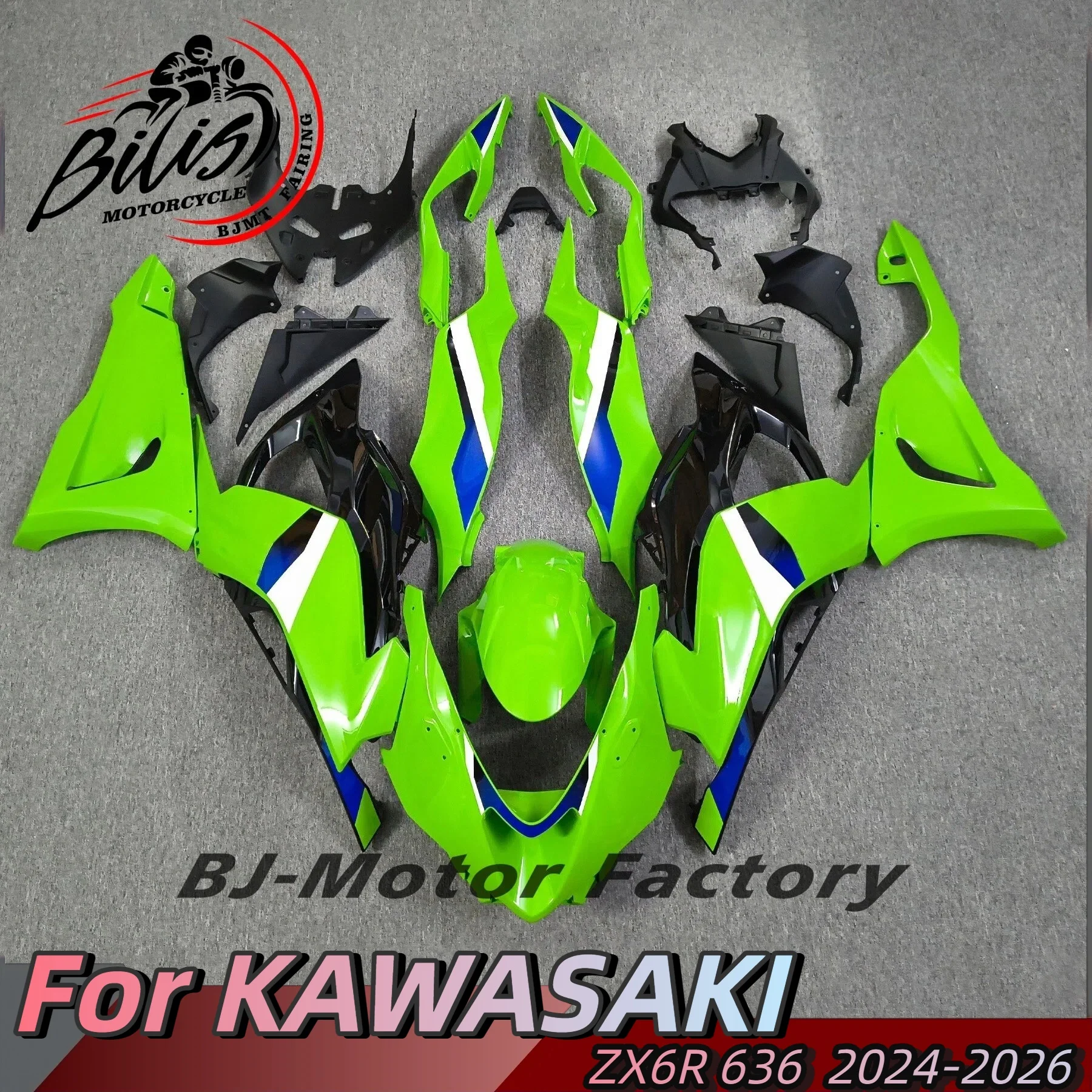 Custom Design For Kawasaki Ninja ZX-6R 2024 2025 2026 ZX 6R 636 ZX6R Full Fairing Kit, ABS Replacement Bodywork Matte Black Gray