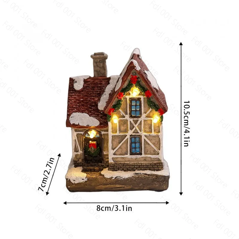 Resin Mini House Christmas Decorations, Micro-landscape Resin House Small Ornaments, Christmas Gifts, Christmas Ornaments