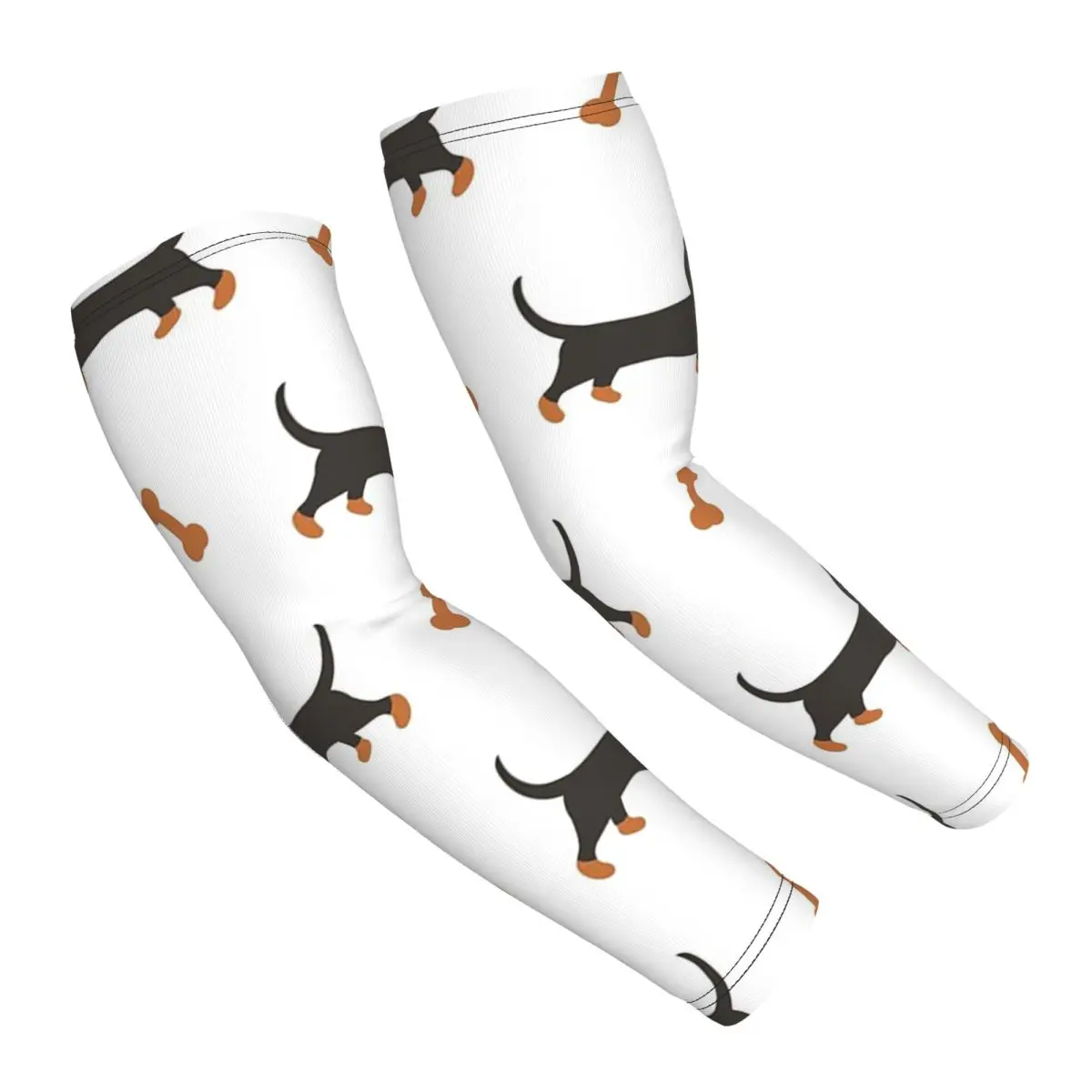 

Черный и коричневый такса, колбаса, собака, рукава для мужчин и женщин, защита от солнца и ультрафиолета, татуировка, накидка, спортивное охлаждение, велоспорт