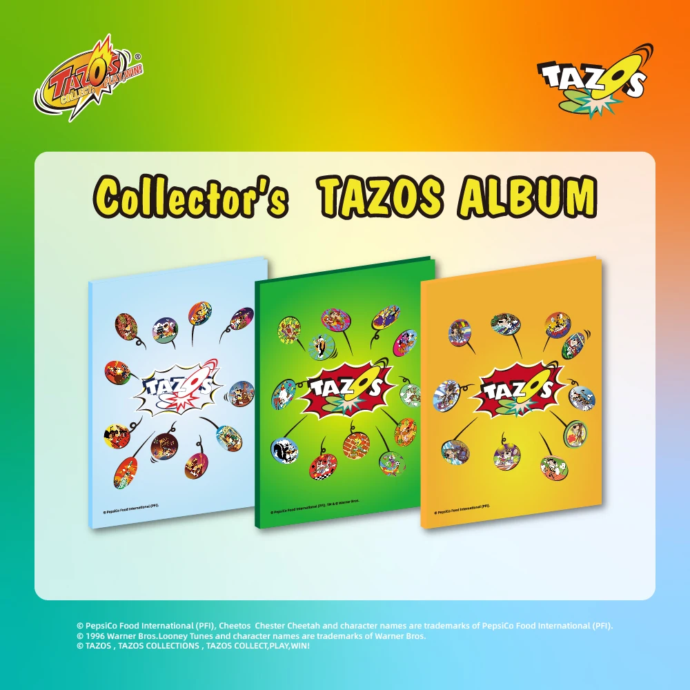 TAZOS Collections Chester Cheetah & Looney Tunes Album 1 2 & 3 Full/Complete Set Flippo Pogs Taps 【Chinese Version-Total 144Pcs】
