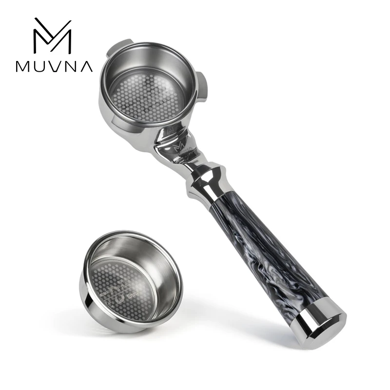MUVNA Lucifer Breville 54mm Bottomless Portafilter For Pro,Touch,3 Ears Espresso Replacement Handle with Double-layer Basket