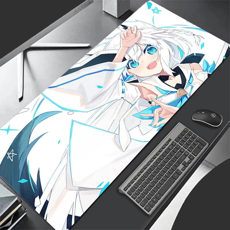 

Mousepad Computer Gaming Accessories Keyboard Pad H-hololive Shirakami Fubuki Office Rubber Mouse Pad Decoracion Desk Mouse Mat