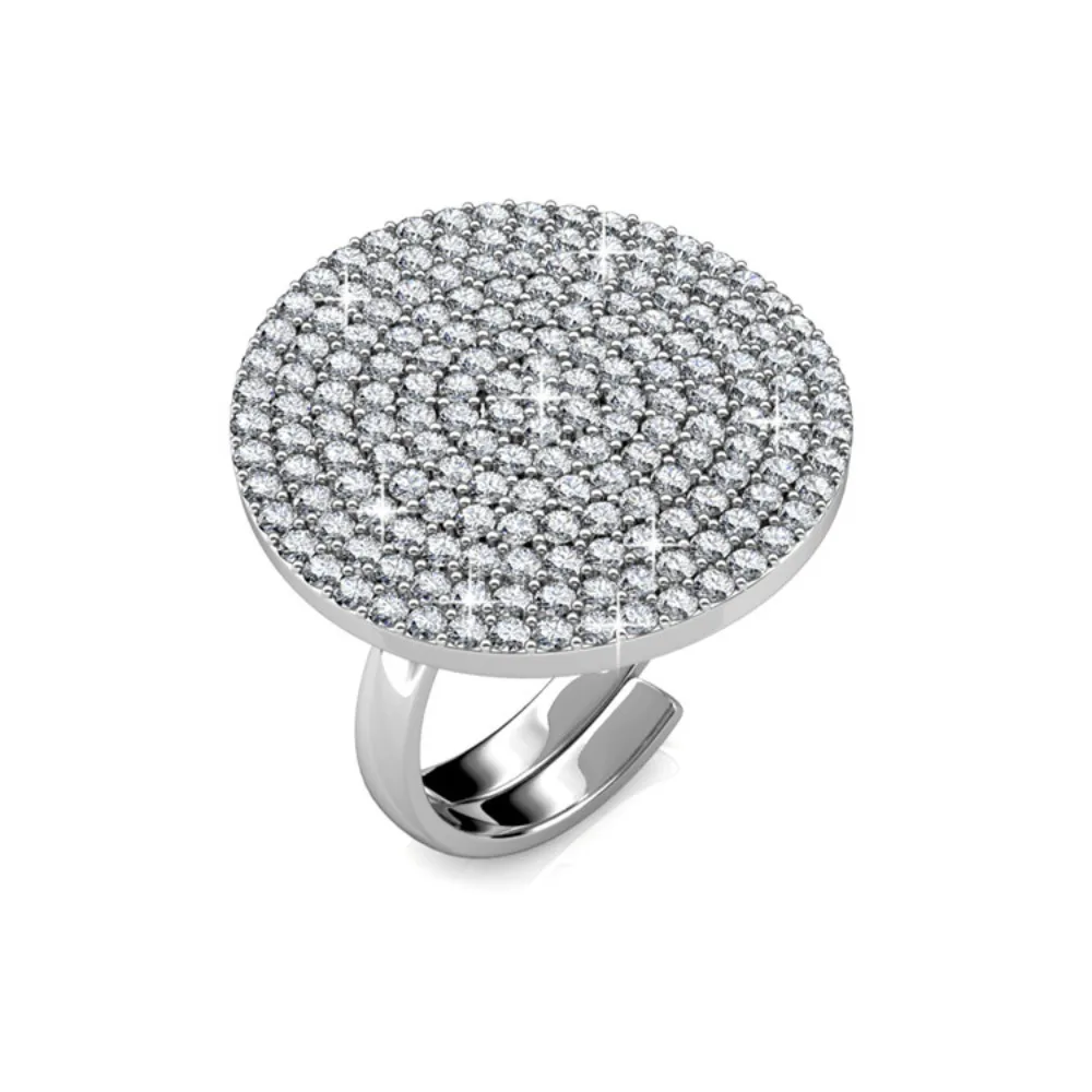 

Daisini Genuine Crystals from Swarovski Big Finger Rings Luxury Jewelry Large Round Shape Women Men Party Jewelry Anniversary