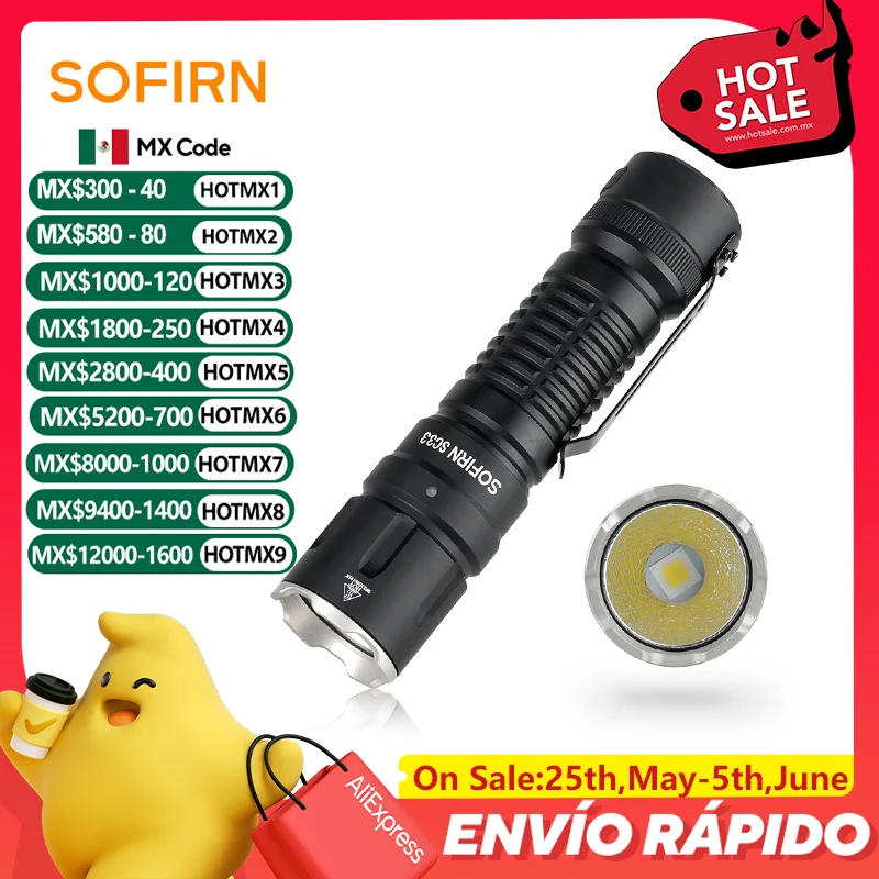Sofirn SC33 5200 lumen Linterna LED XHP70