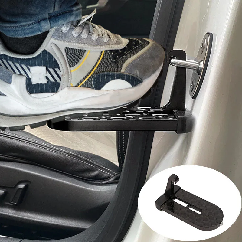 Auto Gear Door Step Easy Access to Roof, Supports Both Feet Foldable Car Roof Rack Step,Glass Breaker,Safety Hammer,Hook Pedal