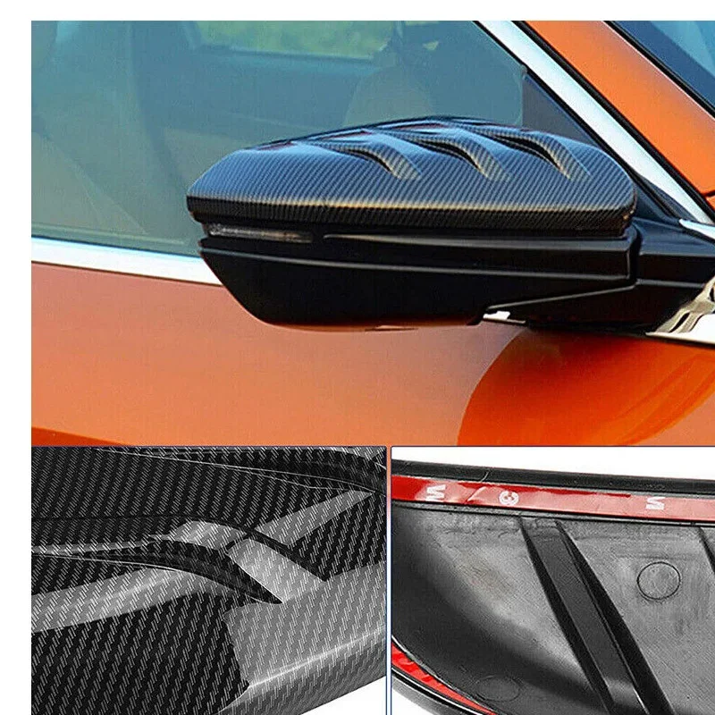 For Honda Civic 10th 2016-2020 Car Rearview Side Mirror Cover Wing Cap Exterior Sticker Door Rear View Case Trim Carbon Fiber