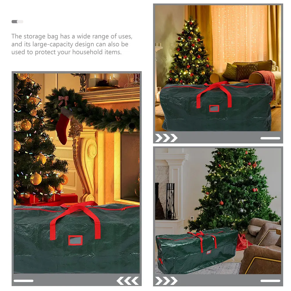 

Large Capacity Xmas Tree Storage Bag Waterproof Handles Dustproof Organizer Holiday Tree Storage Pouch