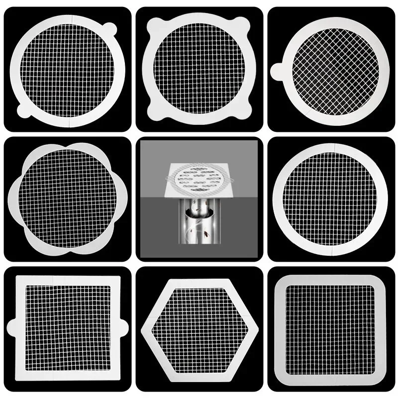 1/20pcs Anti-blocking Filter Screen Sink Sewer Outfall Stopper Floor Drain Sticker Hair Catcher Household cleaning products