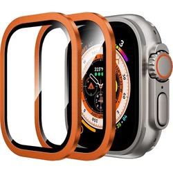 Закаленное стекло 9H + титановая рамка для Apple Watch Ultra 2/1, защитная пленка для экрана, легкое защитное стекло 49 мм для iWatch Ultra