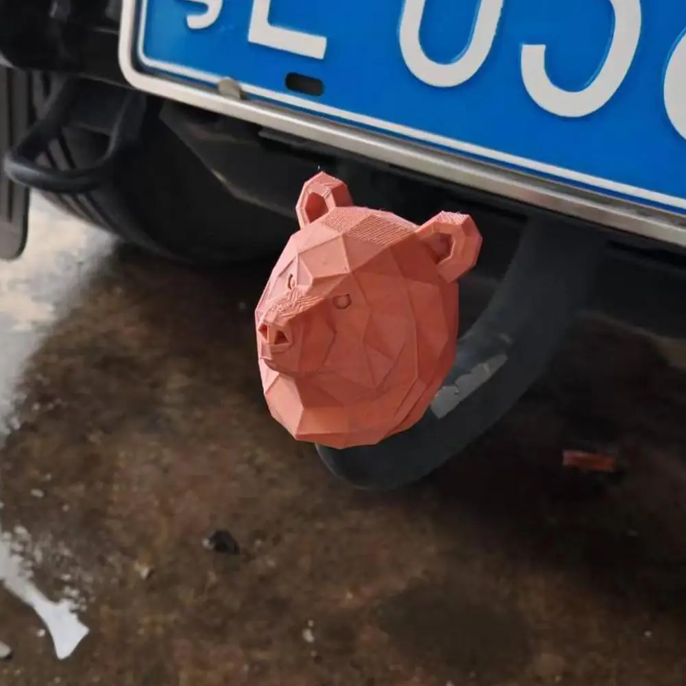 Bear Head Trailer Hitch Cover Tube Plug Insert Cartoon Car Accessories For Truck SUV RV ATV Boat Towing