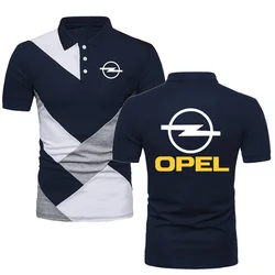 Summer Polo Shirts Men's TShirts Style Short-Sleeve Top Tees OPEL Car Topshirts Bodybuilding Hombre Contrast Color Polo