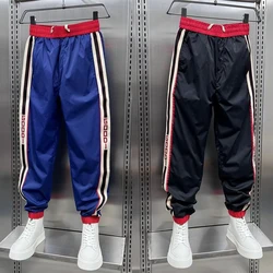 2024 Men's Joggers Casual Pants Korean Sweatpants Workout Running Gym Fitness Blue Sports Trousers Men Clothing Digital Printing