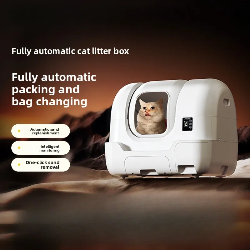 Electric cat litter box, fully automatic cleaning of smart cat toilet, deodorant, fully enclosed and splash-proof