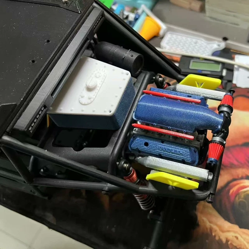 نموذج محاكاة ديكور المحرك الخلفي للسيارة لـ 1/10 1/8 VP OPTIC H10 KIT رف الأنابيب تسلق السيارة