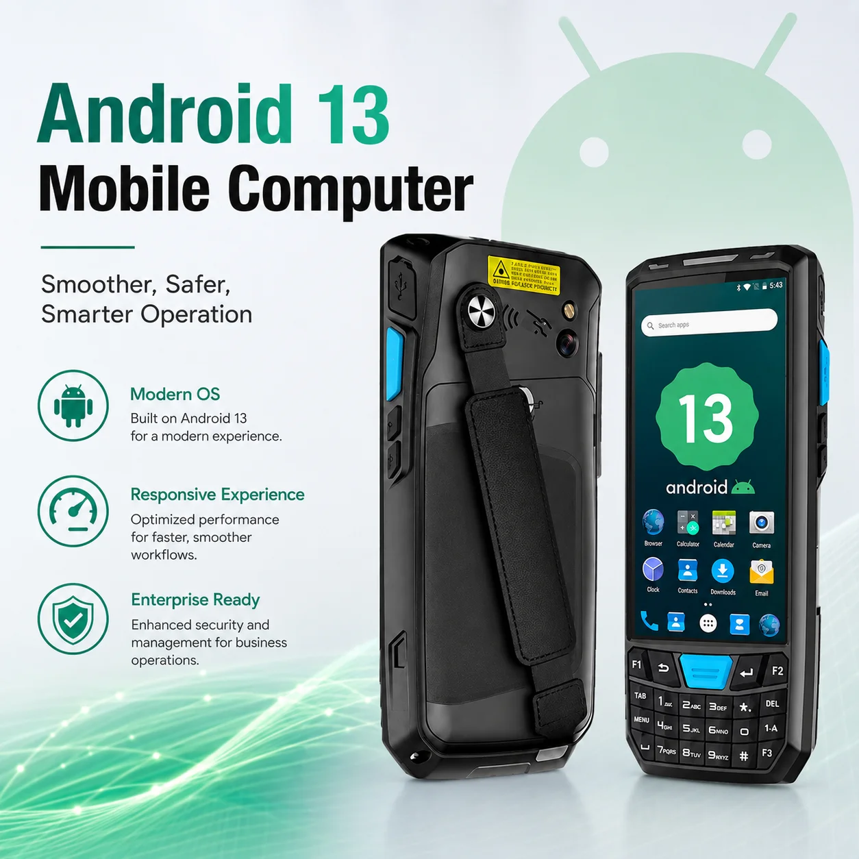Rugged Android 13 Industrial Handheld PDA Terminal 4G 1D 2D QR Barcode Scanner For Warehouse Inventory Data Collection