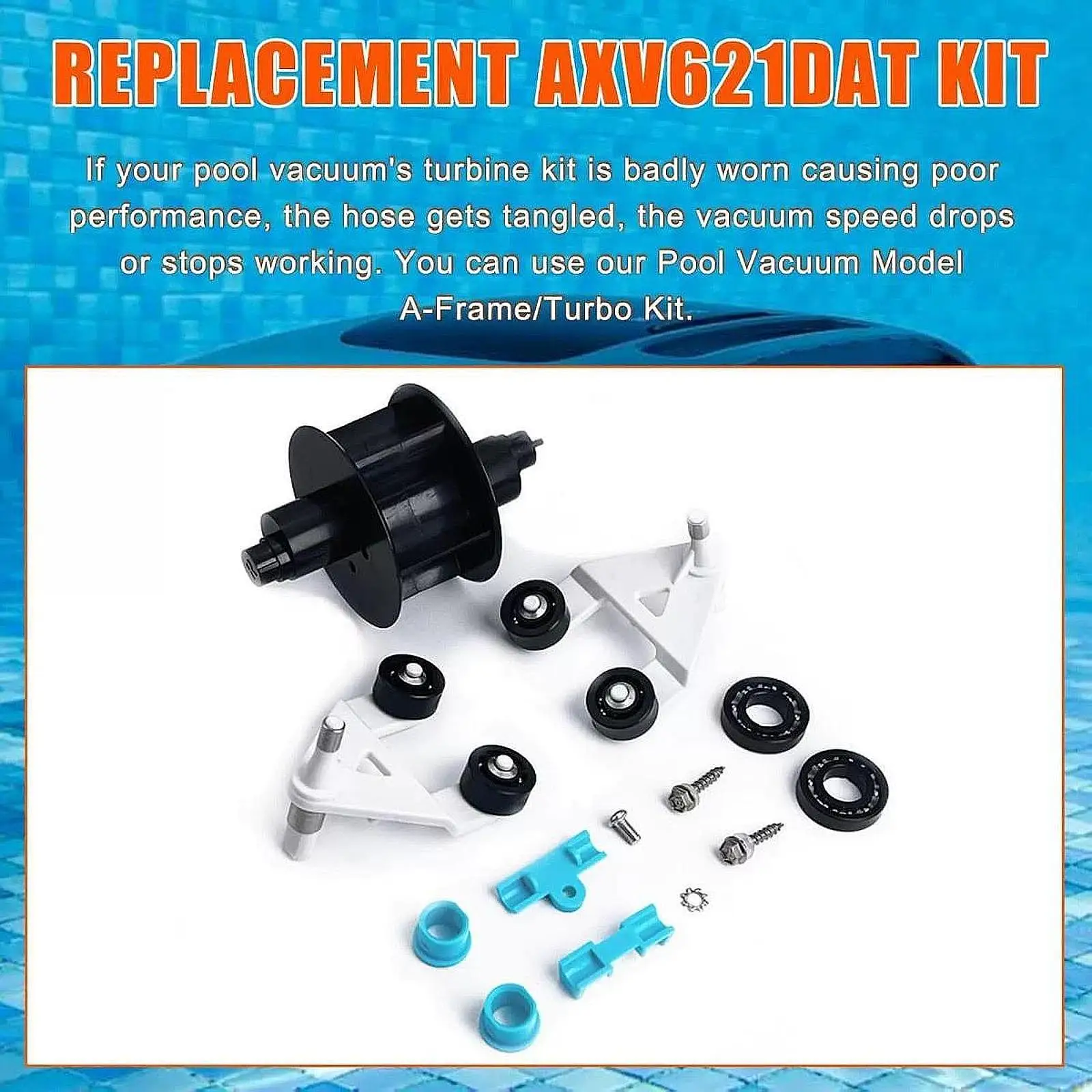 Pool Vac a Frame and Turbine Kit Replacement Parts ABS Plastic for Automatic Frame Pools Cleaning System