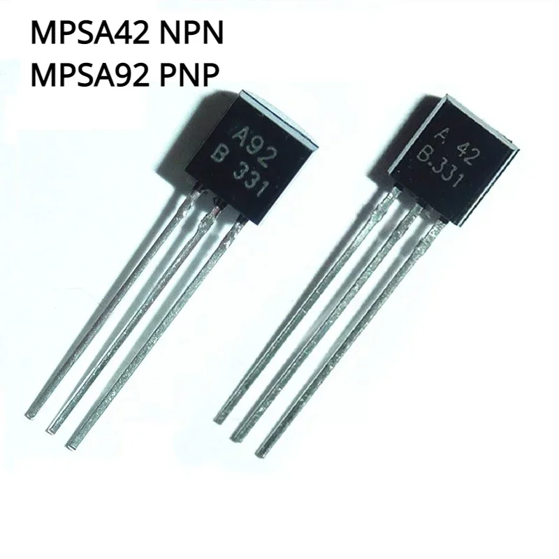 

100 шт./лот MPSA42 MPSA92 TO-92 0,5 А/300 В NPN/PNP транзистор MPS A42 A92