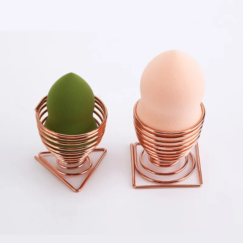 Egg Shaped Rack Display Drain Stainless Steel Empty Cosmetic Makeup Sponge Puff Alloy Drying Holder Makeup Egg Holders Tools